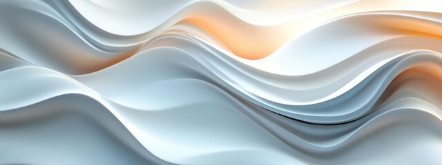 Fototapeta premium Abstract Modern Fluid Waves - Smooth, Curved Metallic Texture with Subtle Warm Tones