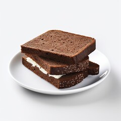 Scrumptious Multigrain Sandwich with Creamy Filling on White Plate