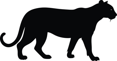 Black panther silhouette vector illustration 