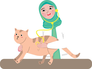 Veterinarian Examining a Pet at Animal Clinic