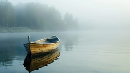 Fototapeta premium Solitude on a Misty Lake