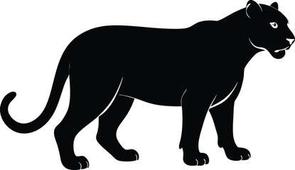 Black panther silhouette vector illustration 