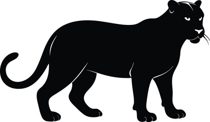 Black panther silhouette vector illustration 