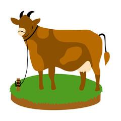 Cow in the grass vector