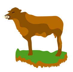 Cow in the grass vector