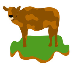 Cow in the grass vector