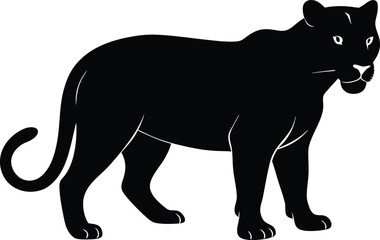 Black panther silhouette vector illustration 