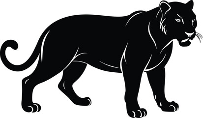 Obraz premium Black panther silhouette vector illustration 
