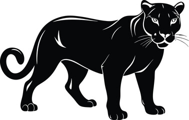 Black panther silhouette vector illustration 