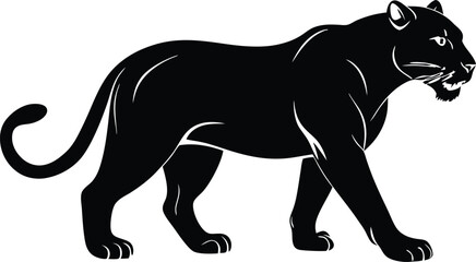 Black panther silhouette vector illustration 