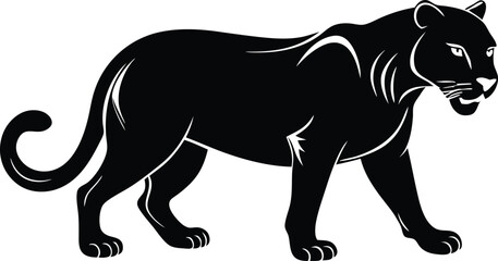 Black panther silhouette vector illustration 
