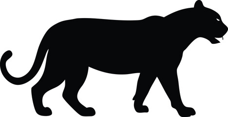 Black panther silhouette vector illustration 