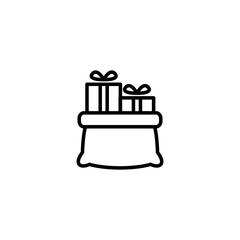 Gift bag icon in thin line style vector illustration graphic design