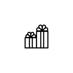 Gift icon in thin line style vector illustration graphic design