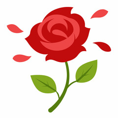 Rose with petals cartoon vector illustration 