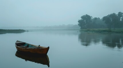 Fototapeta premium Solitude on a Misty River