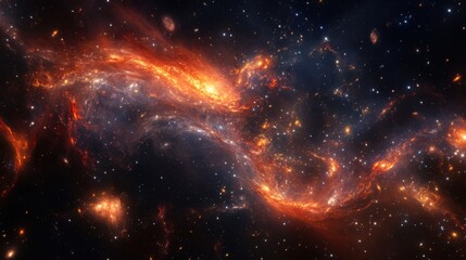 Cosmic Concert: Galaxies Forming Clusters in the Vast Universe