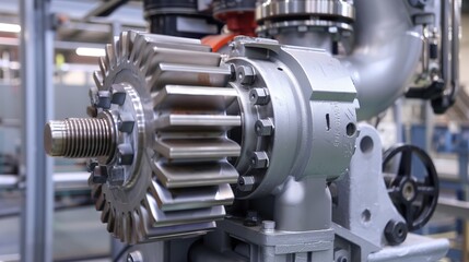Obraz premium Helical Gearmotors in Industrial Enterprise: Efficient Machinery for Precision Engineering