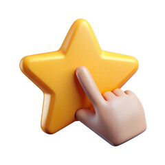 3D Hand Clicking on a Yellow Star