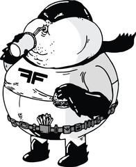 Vector illustration logo mascot fatman isolated in a white background