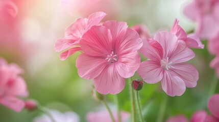 Fototapeta premium Beautiful Geranium Flowers 