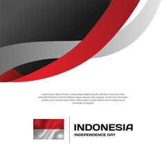 Happy independence day republic of indonesia greeting square banner vector