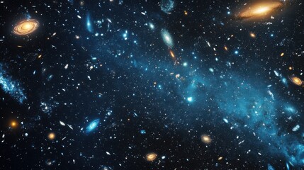 Fototapeta premium Exploring the Infinite: Cosmic Horizon with Countless Galaxies in the Vast Universe