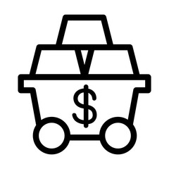 Gold mining icon in thin line style vector illustration graphic design