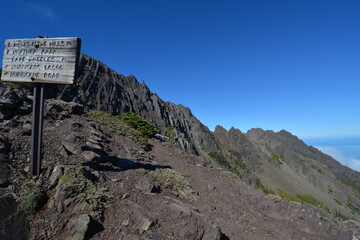 mountain trial with sign
