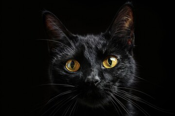 Golden-Eyed Black Cat