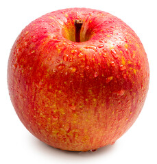 Red Apple isolated on white background, Fresh Red Apple with leaf on white background PNG file.