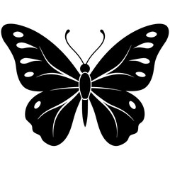 Butterfly silhouette vector illustration on a white background