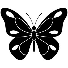 Butterfly silhouette vector illustration on a white background