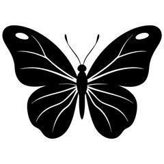 Butterfly silhouette vector illustration on a white background