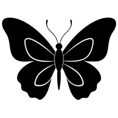 Butterfly silhouette vector illustration on a white background