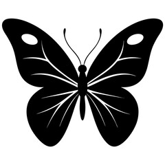 Butterfly silhouette vector illustration on a white background