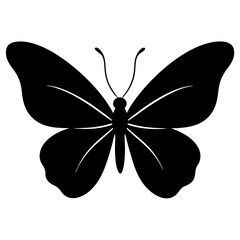 Butterfly silhouette vector illustration on a white background
