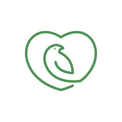 little bird lover line simple modern logo design vector