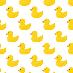 seamless pattern of children, duck toys on transparent background