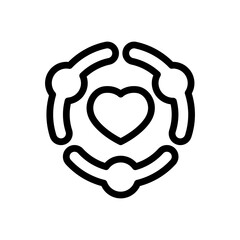 Friendship icon in thin line style vector illustration graphic design