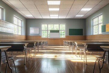 Empty School Classroom Interior created with Generative AI