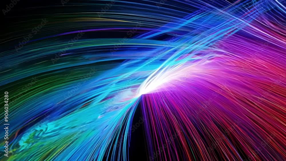 Poster vibrant streaks of color through the darkness creating a striking and captivating display of chromat