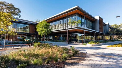 Obraz premium The evolution of school building designs from traditional to sustainable and innovative structures