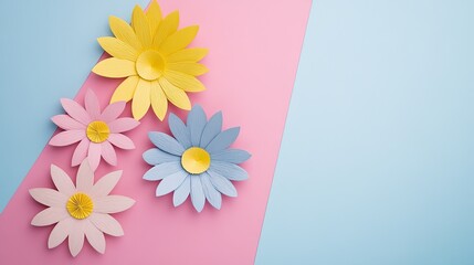 Colorful Paper Cut Flowers with Intricate Details and Designs