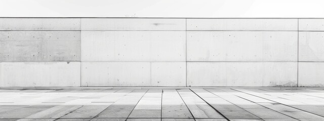 Obraz premium Minimal wall , empty, solid wall, urban minimalism, side view, linear perspective composition, white wall,
