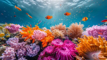 Obraz premium Coral Reefs Rich in Biodiversity 