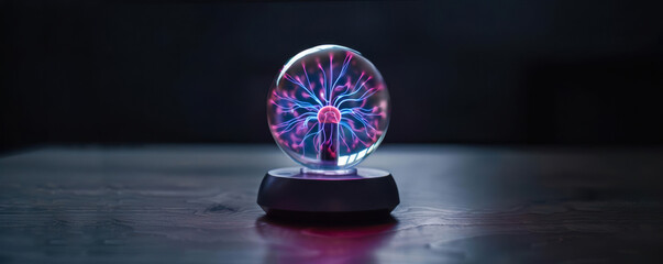 A glowing plasma ball on a dark background.