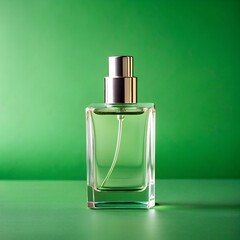 perfume bottle mockup with green background