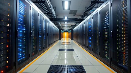 Fototapeta premium Data Center with Modern Servers