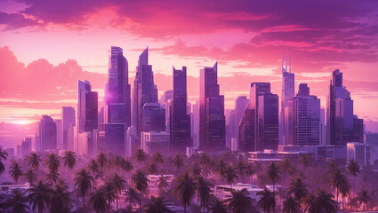 Obraz premium sunset over the city